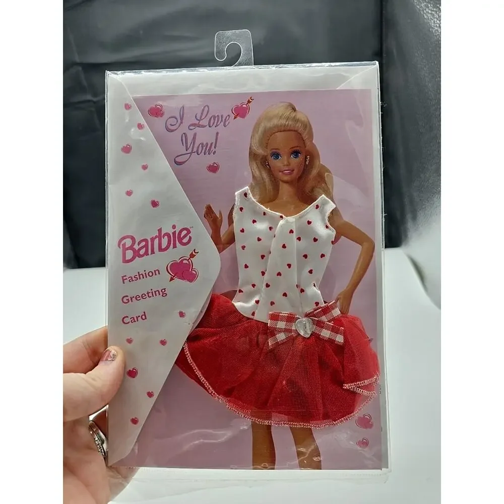 New Lot of 2‎ Vintage Barbie Fashion Greeting Card & 2 Sheets Valentine Stickers